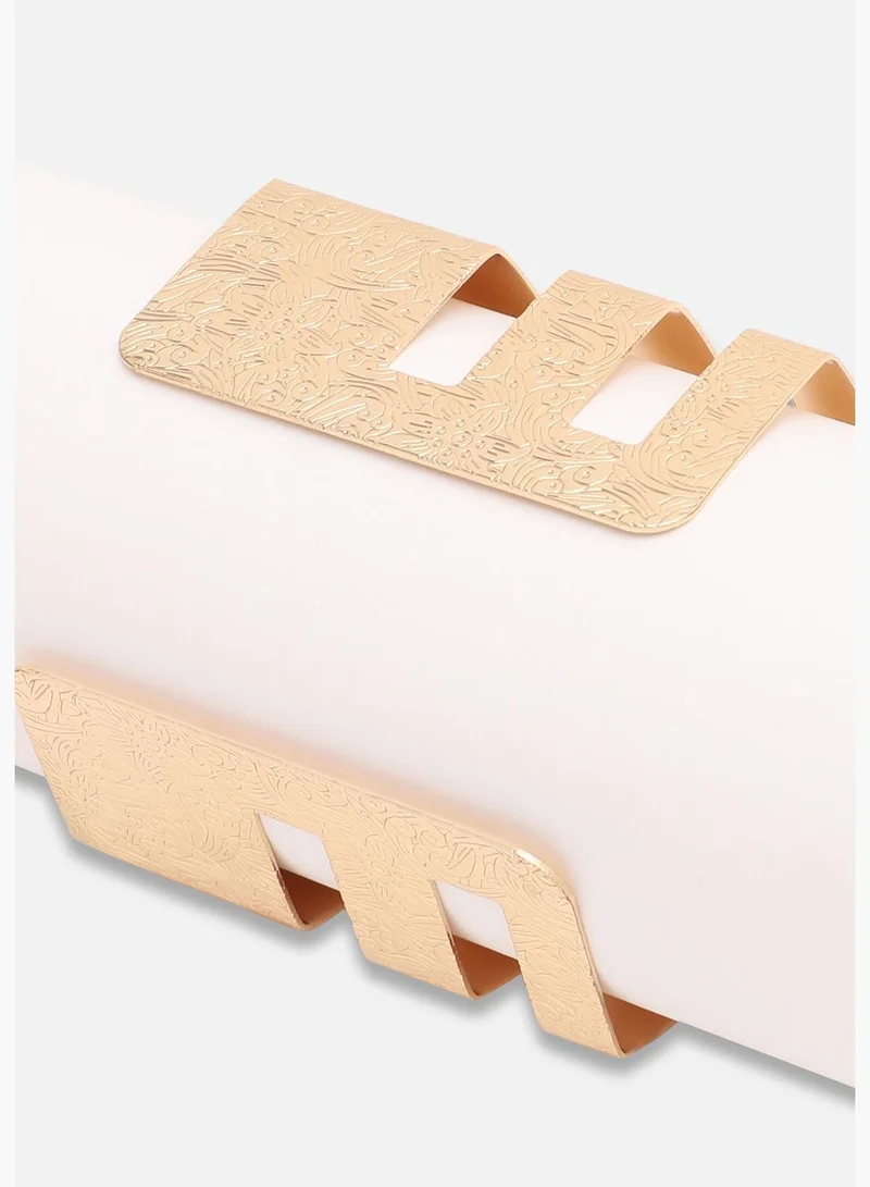 SOHI Gold Plated Party Designer Cuff Bracelet For Women