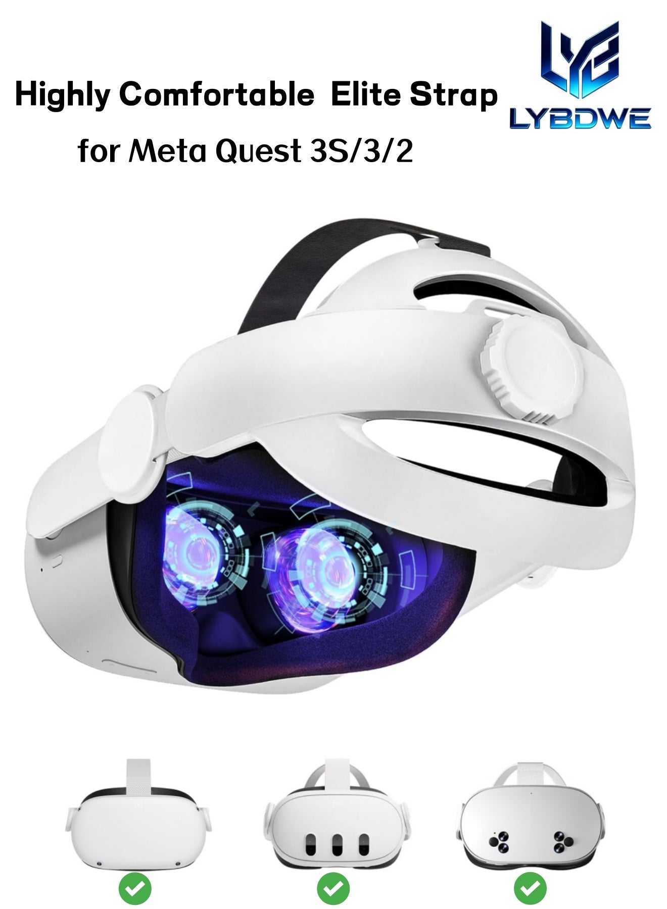 LYBDWE LYBDWE Head Strap For Meta Oculus Quest 2 3 3s Z3FA4A1392E932C9A3241Z