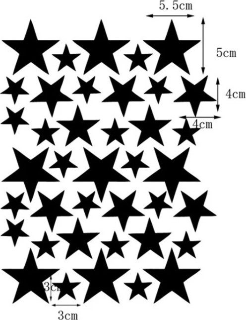 Decolight Silver Gray Star Sticker (3-4-5 Cm Size - 80 Pieces)  - Image 2