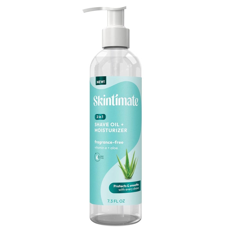 Skintimate 2in1 Shave Oil  Moisturizer Fragrance Free 73oz  Shaving Oil After Shave for Women Bikini Area Moisturizer with Vitamin E and Aloe Shaving Cream Alternative 73 fl oz
