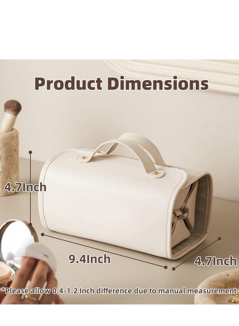 Large Foldable Hanging Toiletry Bag for Women, 4-in-1 Waterproof Makeup bag, Cosmetic Bag with Detachable Interior Pockets, Ideal for Women Travel Essentials(White) - Image 5