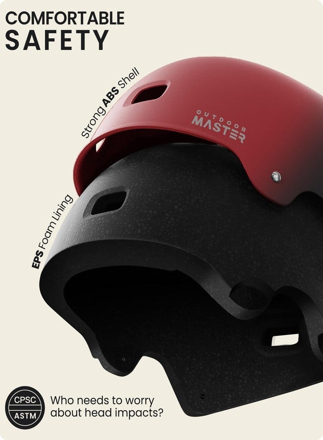 اوت دور ماستر خوذة OutdoorMaster للتزلج وركوب الدراجات - بطانتان قابلتان للإزالة، تهوية، متعددة الاستخدامات، مناسبة للتزلج على العجلات والسكوتر والتزلج على الجليد للأطفال والشباب والكبار - Image 2