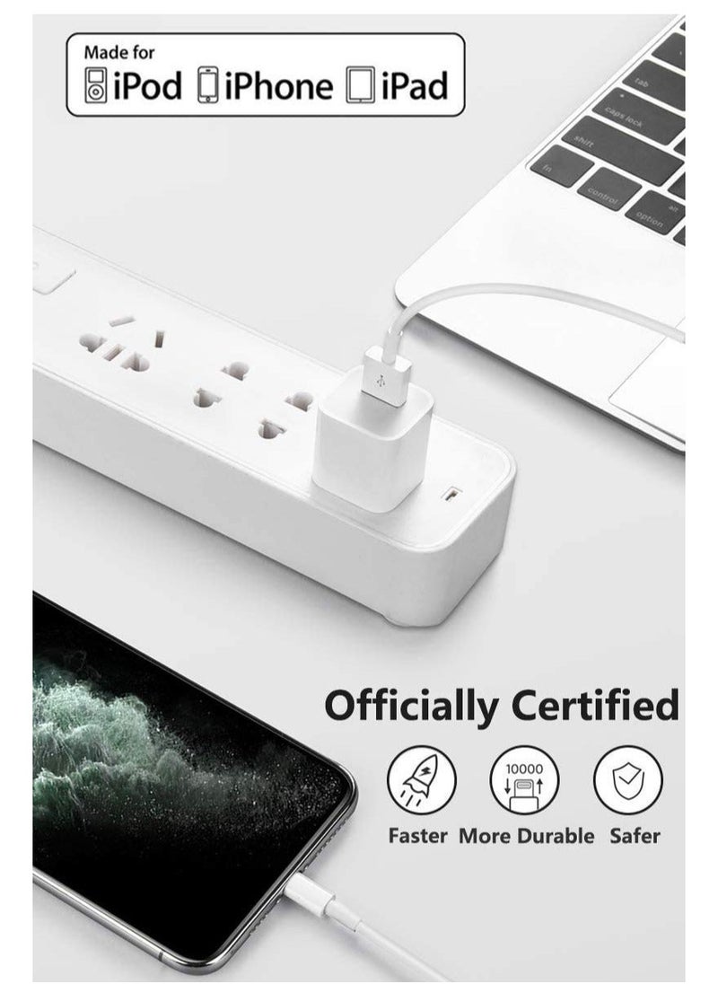 Generic - 3Pack Original [MFi Certified] Charger Lightning to USB Cable Compatible iPhone 11 Pro/11/XS MAX/XR/8/7/6s/6/plus,iPad Pro/Air/Mini,iPod Touch(White 1M/3.3FT) - Image 1