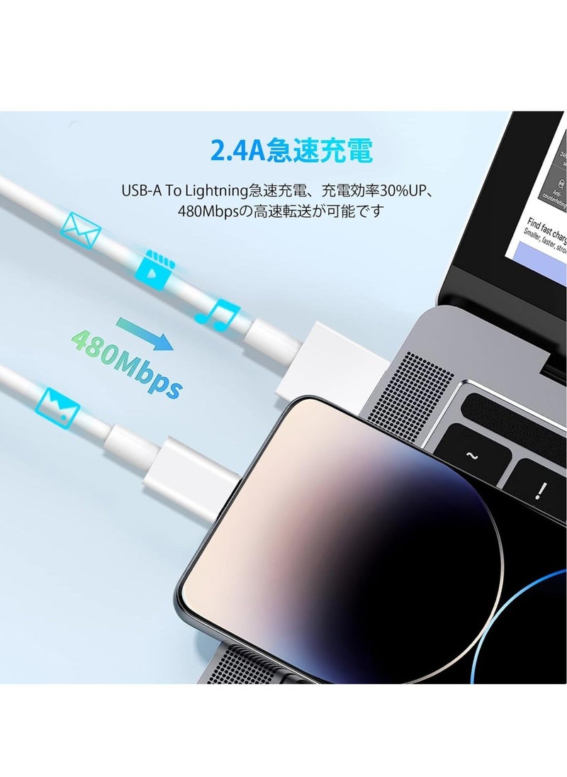 Generic - 3Pack Original [MFi Certified] Charger Lightning to USB Cable Compatible iPhone 11 Pro/11/XS MAX/XR/8/7/6s/6/plus,iPad Pro/Air/Mini,iPod Touch(White 1M/3.3FT) - Image 1