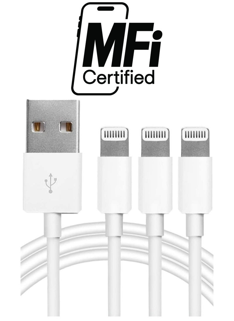 Generic - 3Pack Original [MFi Certified] Charger Lightning to USB Cable Compatible iPhone 11 Pro/11/XS MAX/XR/8/7/6s/6/plus,iPad Pro/Air/Mini,iPod Touch(White 1M/3.3FT) - Image 1