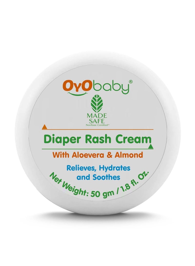 أيو بيبي كريم طفح الحفاضات من أويو بيبي بالصبار وكريم اللوز للحفاضات لحديثي الولادة والأطفال كريم طفح الحفاضات 50 جم - Image 1