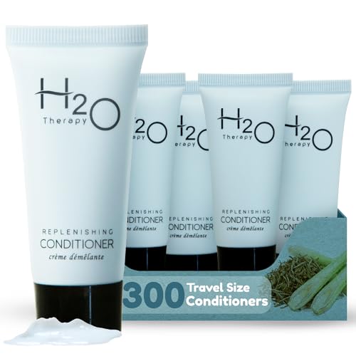 H2O Therapy Travel Size Hotel Conditioner 300 Count 0.85 oz Bottles Guest Amenities for Hotels Vacation Rentals and Short Term Rentals Paraben Free Green Tea Scent Infused with Aloe and Olive Oil by H2O Therapy) - Image 1