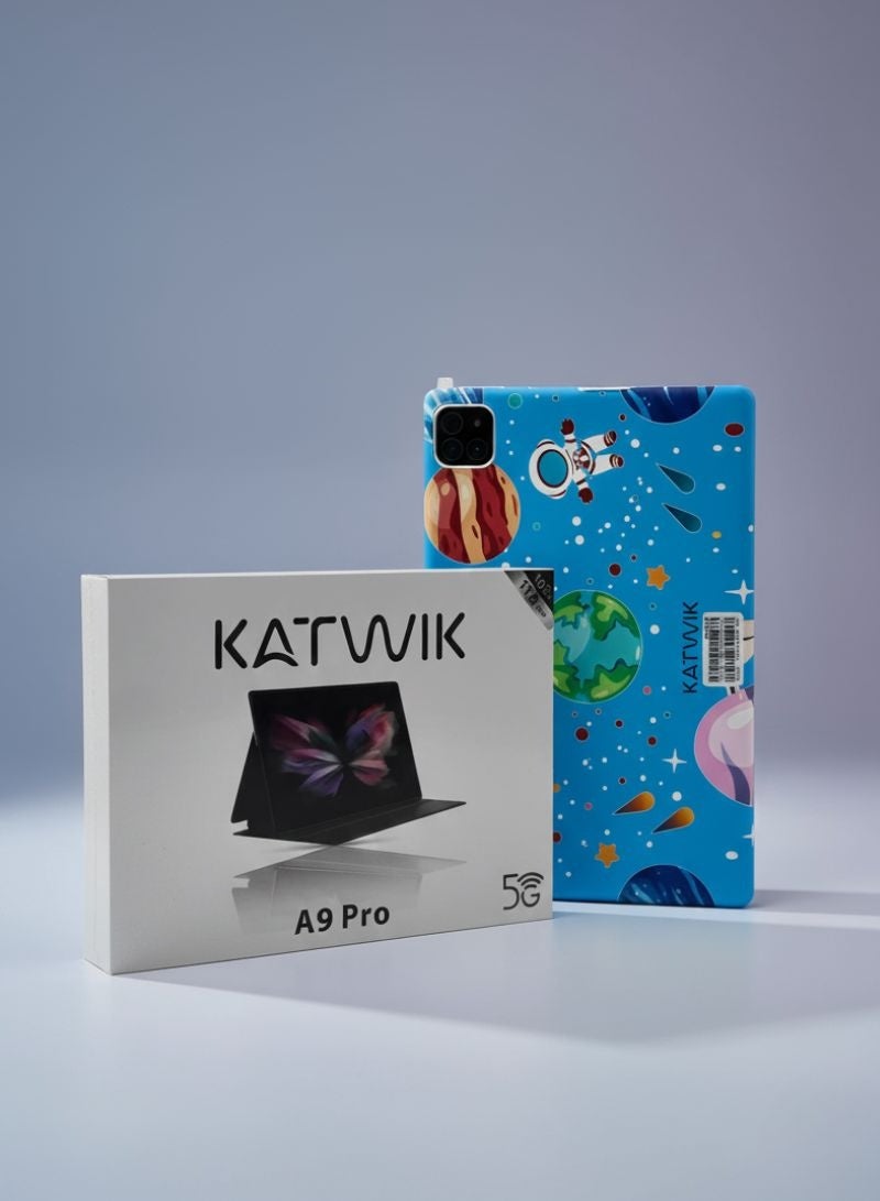 كاتويك جهاز تابلت للأطفال A9PRO، شاشة عرض 10 بوصة، لوحة مفاتيح وقلم، سماعة رأس، واي فاي، دعم شريحة - Image 1