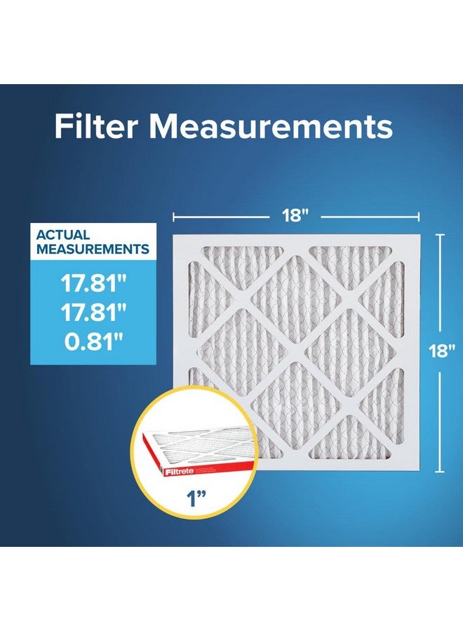 FILTRETE Filtrete 18x18x1 AC Furnace Air Filter, MERV 11, MPR 1000, Micro Allergen Defense, 3-Month Pleated 1-Inch Electrostatic Air Cleaning Filter, 4 Pack (Actual Size 17.81 x 17.81 x 0.81 in)  - Image 2