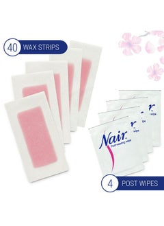 Nair Nair Hair Remover Wax Ready Strips, Face and Bikini Hair Removal Wax Strips, 40 Count  - Image 3