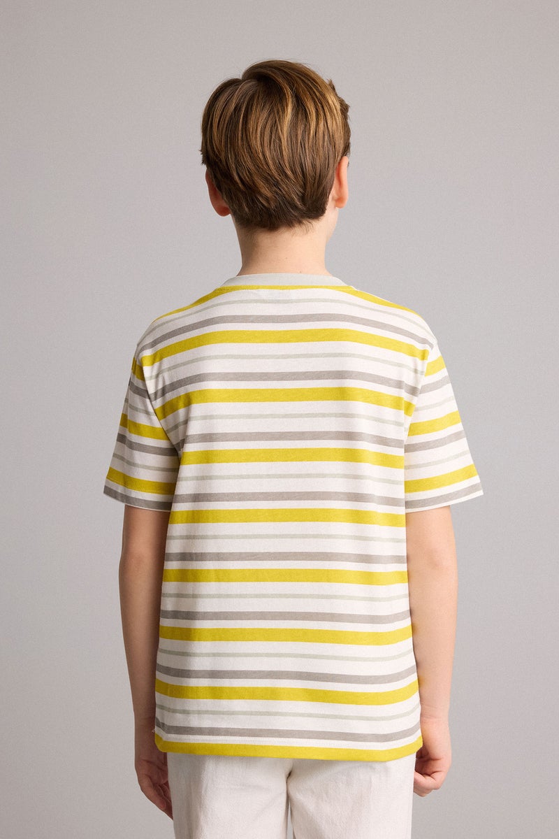 DeFacto Yellow Boy Boy Regular Fit Crew Neck Short Sleeve T-Shirt Casual - Image 5