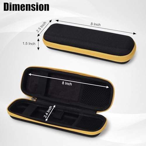 GadgetBite Black Hard Pencil Case EVA Hard Shell Pen Case Holder for Executive Fountain Pen and Stylus Touch Pen (Small)-Yellow - Image 3
