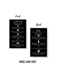 Boutique Marketing LLC Lip Blush Aftercare Instructions Cardspackage Of 50Double Sided Size 2 X 3.5 Inchinch Business Cardblack With White Design  - Image 4