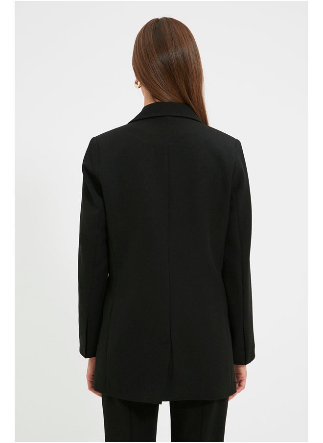 trendyol - Black Buttoned Blazer Woven Jacket TCTAW22CK0032 - Image 1