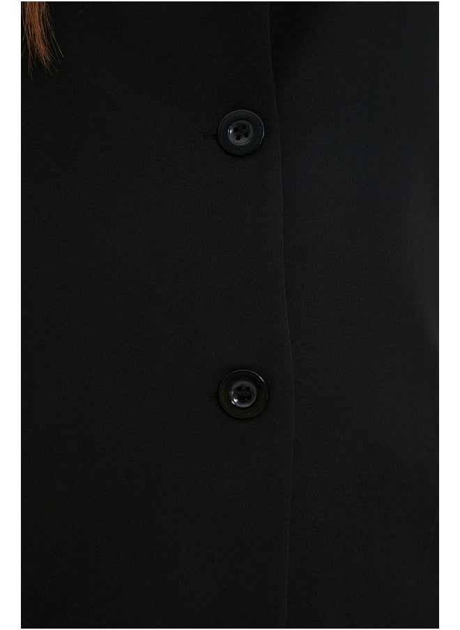 trendyol - Black Buttoned Blazer Woven Jacket TCTAW22CK0032 - Image 1