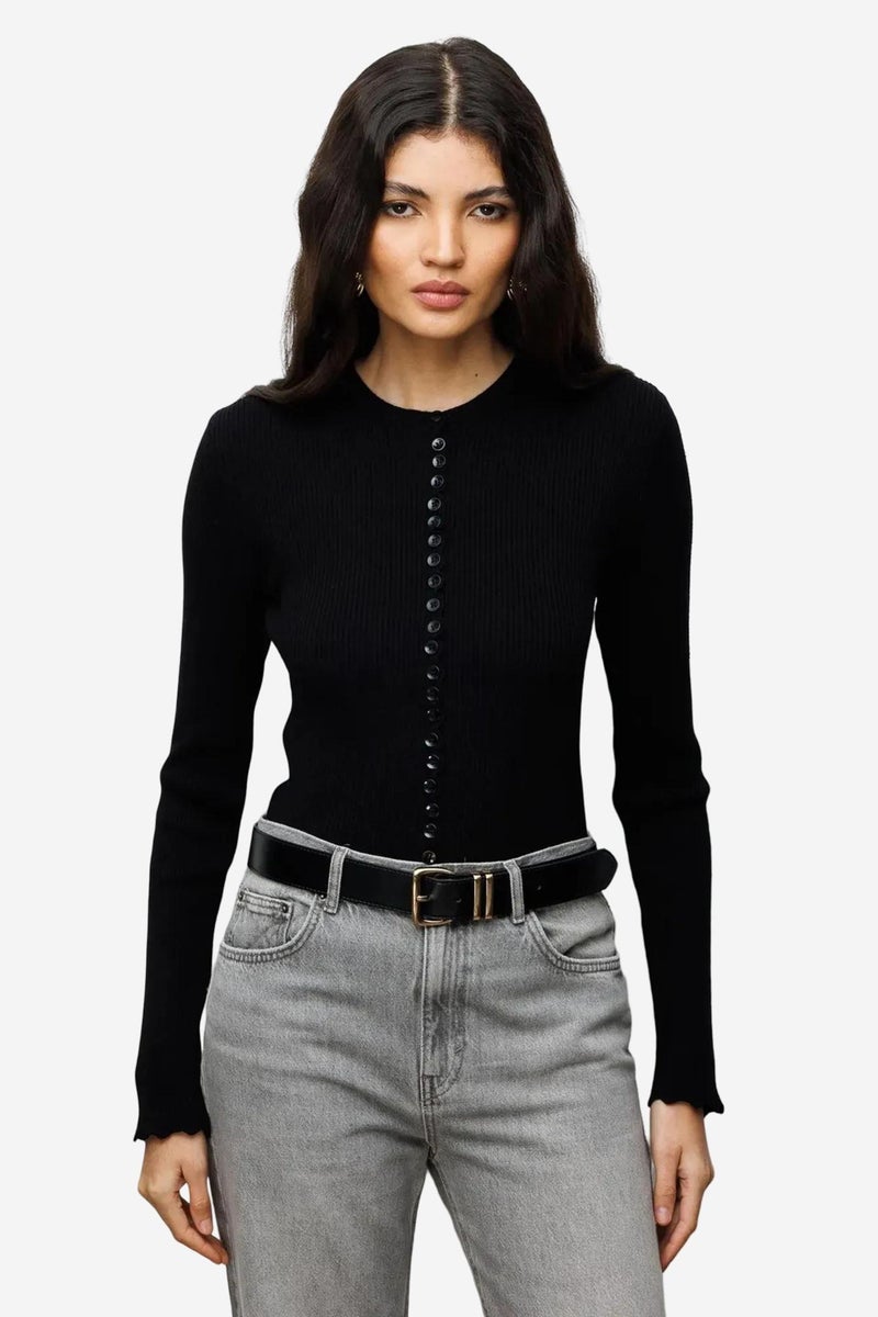 MIXRAY Ribbed Knit Buttoned Cardigan - Image 3