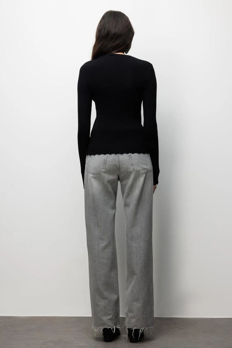 MIXRAY Ribbed Knit Buttoned Cardigan - Image 4