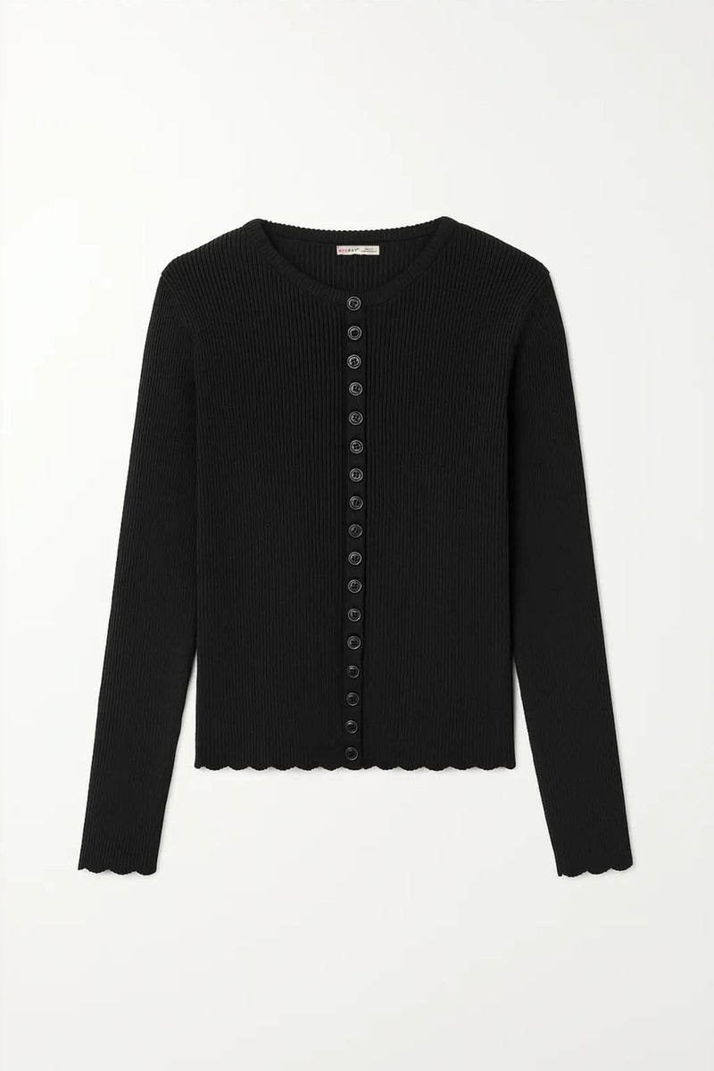 MIXRAY Ribbed Knit Buttoned Cardigan - Image 5