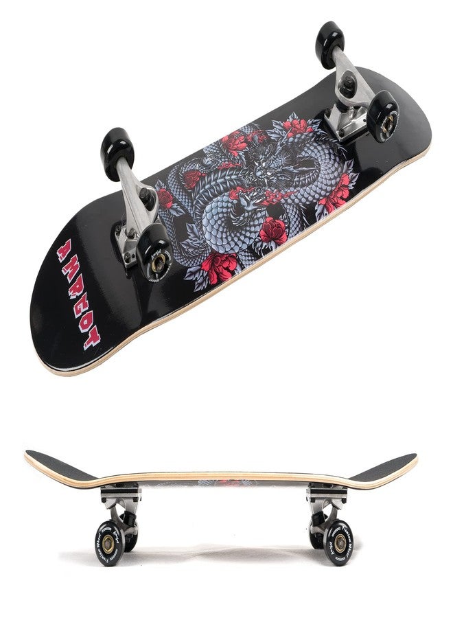Amrgot Skateboards for Beginners,31 * 8 inches Complete Skateboards for Kids,Boys,Girls and Adults,7 Layer Maple Wood,Double Kick Deck Concave Standard and Tricks Skateboard (Dragon) - Image 2