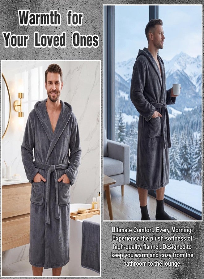 Bunnycool 9 Pcs Birthday Gifts for Men Beard Care Set for Him Father's Gifts Basket Kit Get Well Soon Gift Basket with Hooded Robe, Long Towel, Socks for Dad Grandpa Husband Boyfriend(Dark Grey - Image 3