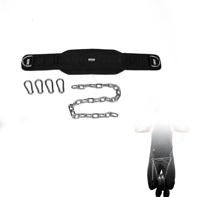 جوت  حزام أوزان للتغطيس (Dip Belt) من G.O.A.T | 82 سم | مادة متينة وناعمة | أسود - Image 1