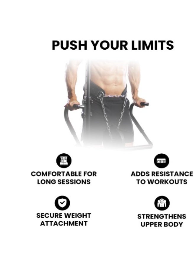 جوت  حزام أوزان للتغطيس (Dip Belt) من G.O.A.T | 82 سم | مادة متينة وناعمة | أسود - Image 4