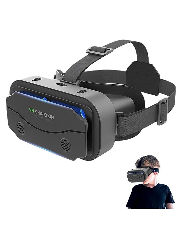 VR SHINECON Promass VR Headset 3D Glasses 3D Virtual Reality Glasses for Smartphone Virtual Reality VR Headset 3D Glasses Headset Helmets VR Glasses for TV Video Games Compatible with for iOS  - Image 1