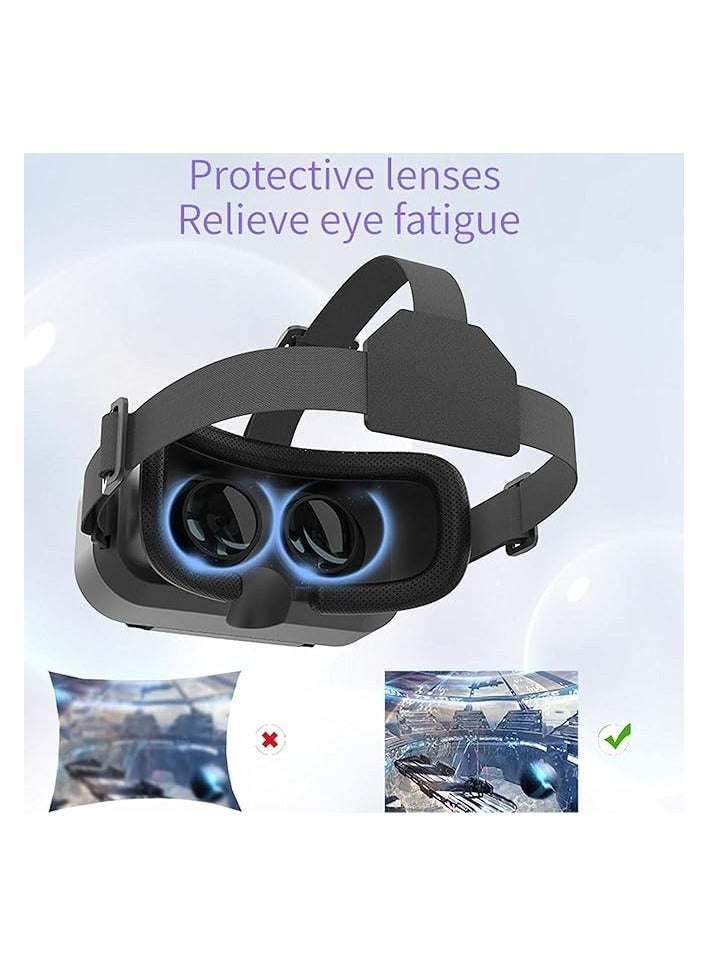 VR SHINECON Promass VR Headset 3D Glasses 3D Virtual Reality Glasses for Smartphone Virtual Reality VR Headset 3D Glasses Headset Helmets VR Glasses for TV Video Games Compatible with for iOS  - Image 4