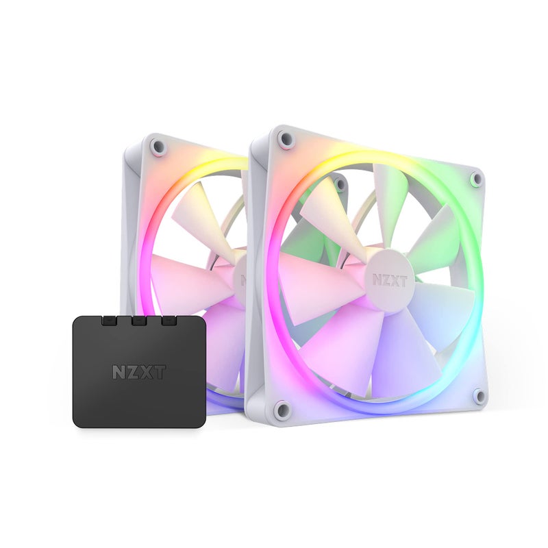 NZXT F140RGB 140mm RGB Fans Twin RGB Lighting Controller White - Image 2