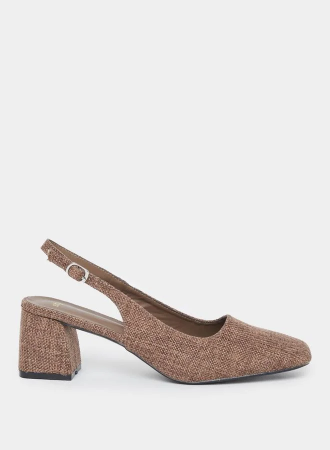 Styli Styli Women Brown Block Heel Pumps
