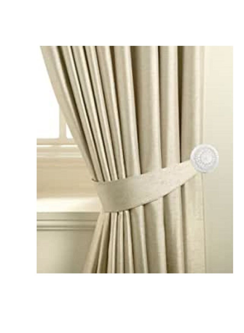 IDT 1 Pair Curtain Holdbacks Window Tie Backs Holders For Bedroom Wall Office Decor Home Sheer Blackout Drapes Blind Curtains Decorations Accessories Buckle Hooks Silver Colour - Image 1