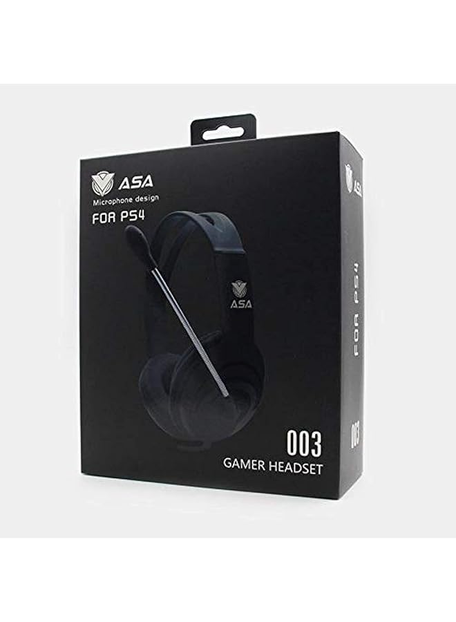 أيه أس أيه سماعة رأس سلكية للألعاب 003 مع ميكروفون باللون الأسود