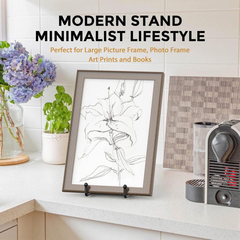 TRLife TR-LIFE 4 Pack 10 Inch Large Plate Stands for Display - Metal Plate Holder Stand + Picture Stand + Small Easels for Decorative Plate, Platter, Book, Plaques, Photo Frame, Tabletop Art - Image 4