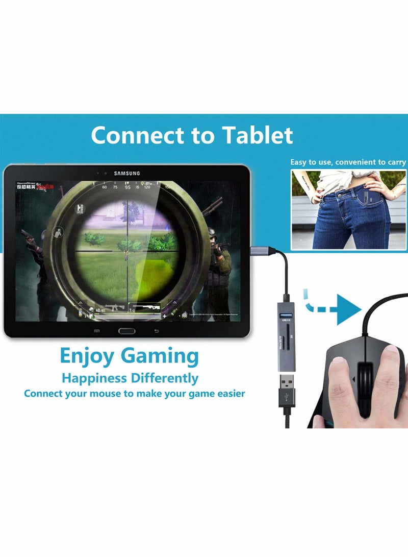 Excefore SD Card Reader 5 IN 1 USB 3.0, Multi-Port Adapter Hub of 3 USB, Type C to SD Card Reader OTG Adapter - Image 4