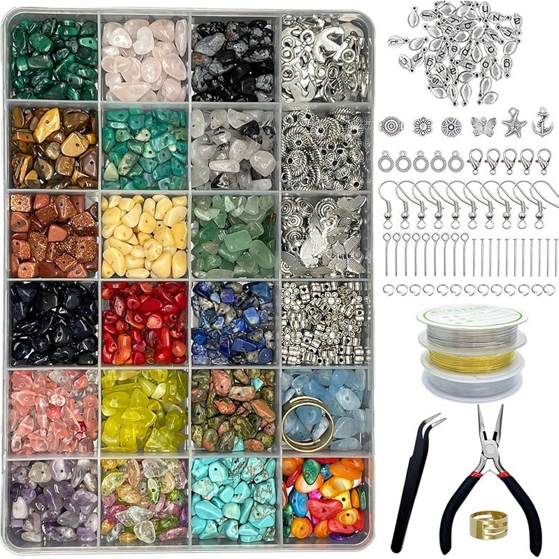 Xmada Jewelry Making Supplies Kit - 1587 PCS Beads, Crystal Beads, Jewelry Pliers, Beading Wire, Earring Hooks, Rings, Bracelets for Girls and Adults - Image 1