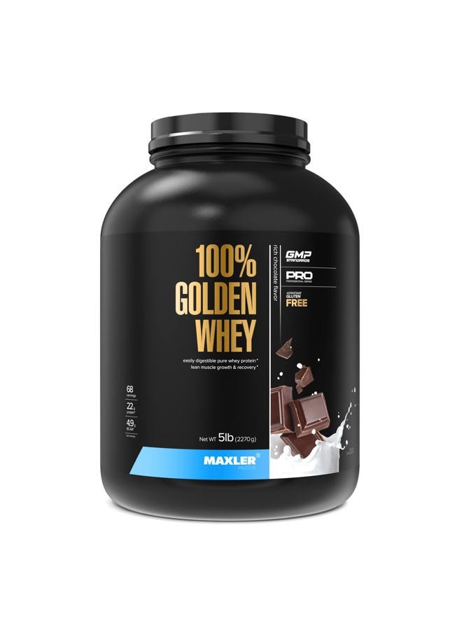 MAXLER 100% Golden Whey Protein - 22g of Protein per Serving - Whey Protein Powder for Pre Post Workout - Fast-Absorbing Whey Concentrate, Isolate & Hydrolysate Blend - Rich Chocolate Protein 5 lb - Image 1