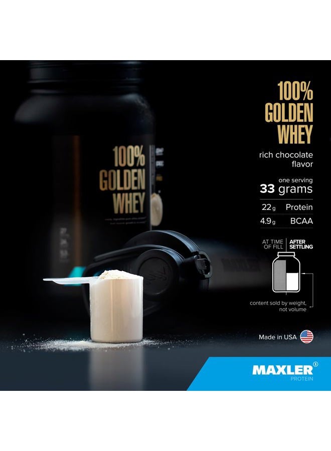 MAXLER 100% Golden Whey Protein - 22g of Protein per Serving - Whey Protein Powder for Pre Post Workout - Fast-Absorbing Whey Concentrate, Isolate & Hydrolysate Blend - Rich Chocolate Protein 5 lb - Image 4