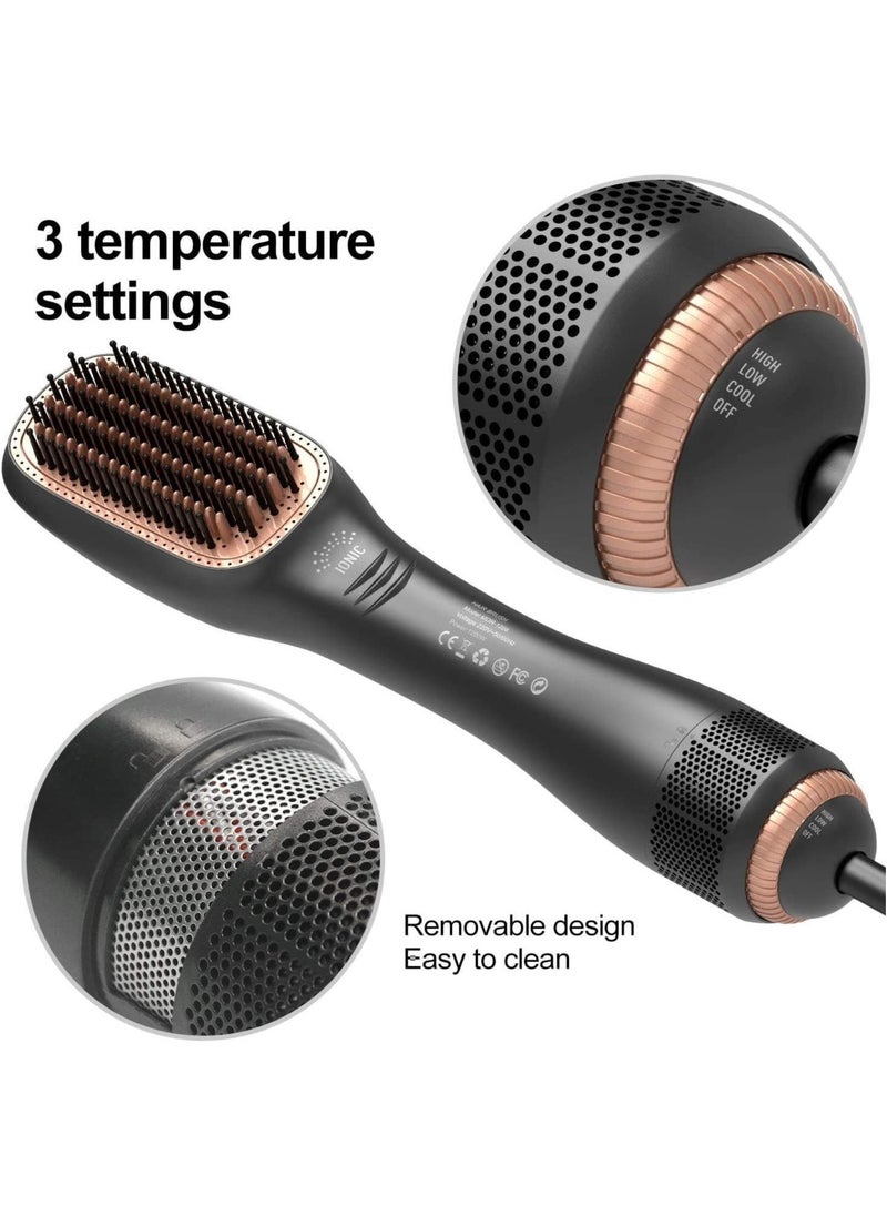 Denx 2-In-1 Heated Hair Brush 1200-1500W, Straightener, Dryer, Volumizer, 3 Speeds & Heat Settings, Max Heat 155°C (330°F), Dx1353M - Image 3