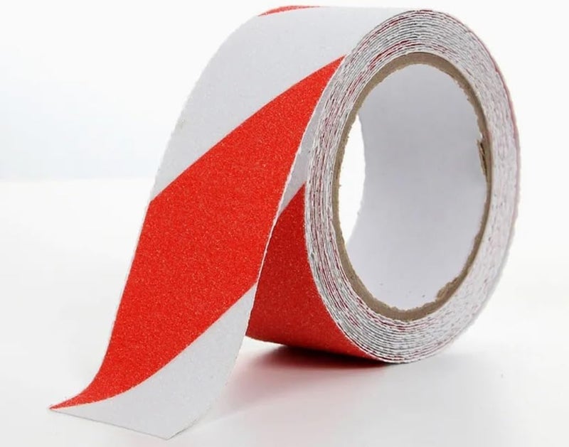 Heavy Duty Anti-Slip Tape for Stairs, 2" Width, 5M Length, Red and Black - Image 1