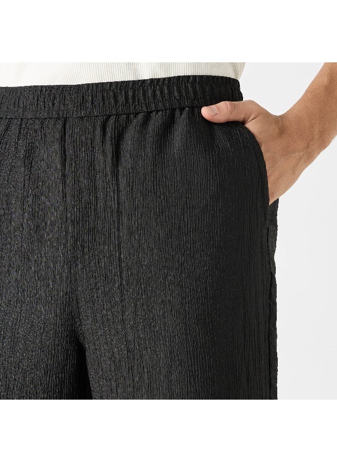 Iconic Iconic Textured Relaxed Fit Pants with Flexi Waist and Pockets  - Image 2