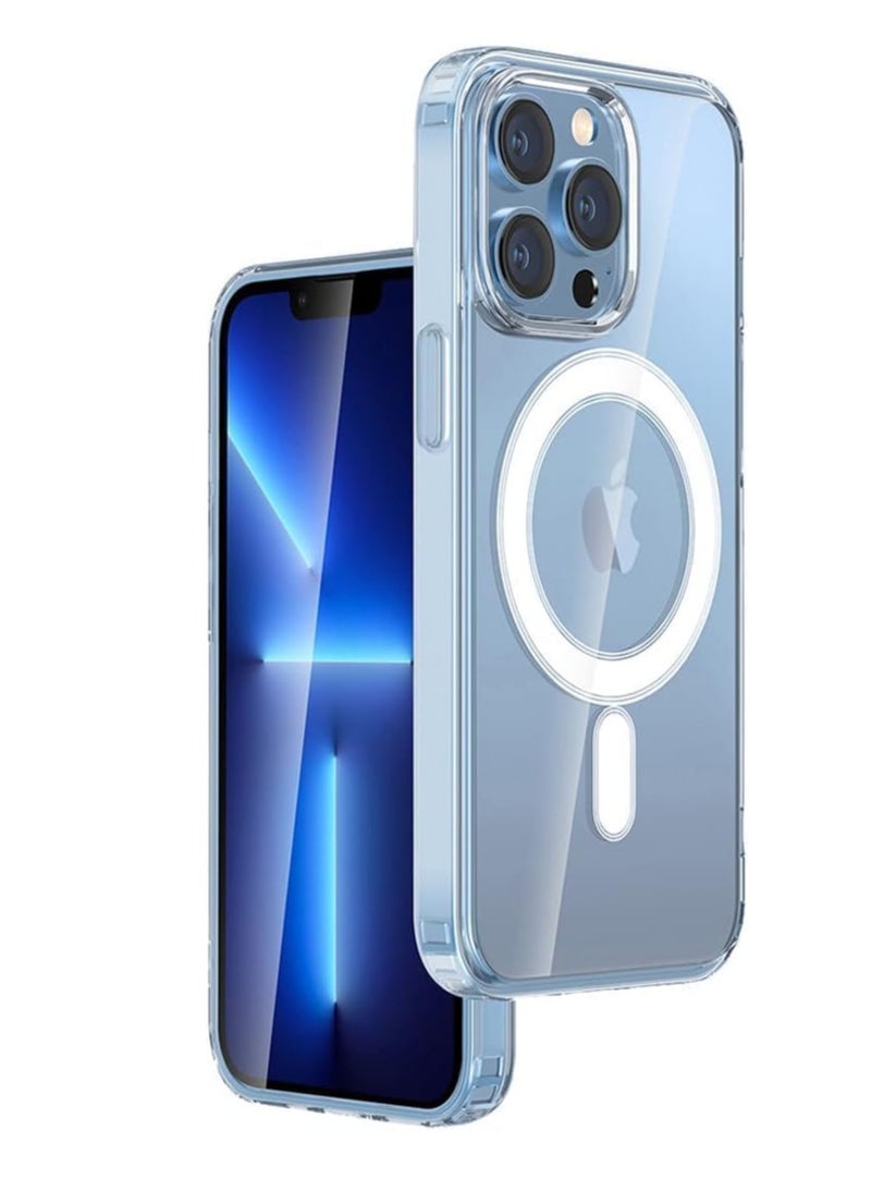 Case For iPhone 15 Plus Clear Magnetic Cover MagSafe Compatible - Hybrid Protective Crystal Clear Hard Back Case - Shockproof Silicone Frame - Slim Transparent Case for Apple iPhone 15 Plus - Image 2