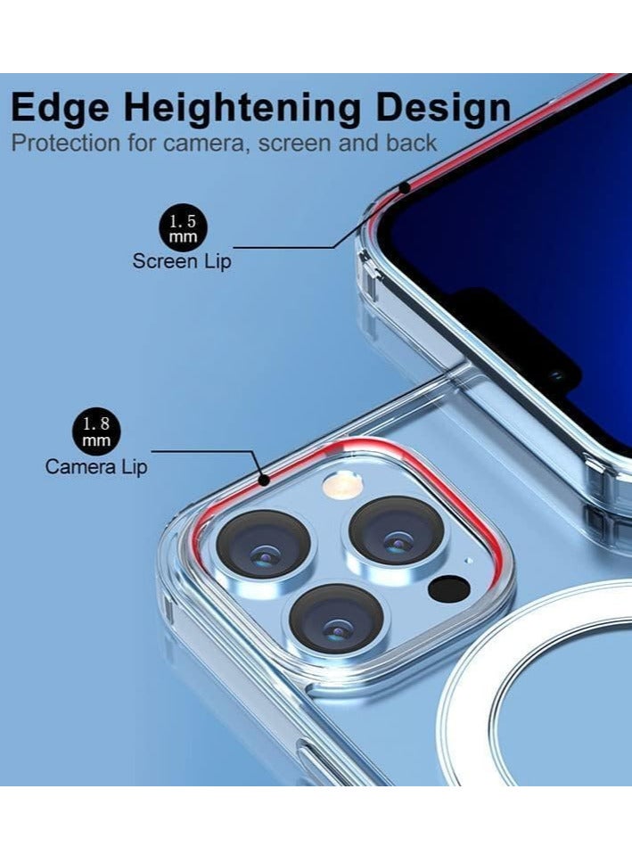 Case For iPhone 15 Plus Clear Magnetic Cover MagSafe Compatible - Hybrid Protective Crystal Clear Hard Back Case - Shockproof Silicone Frame - Slim Transparent Case for Apple iPhone 15 Plus - Image 4
