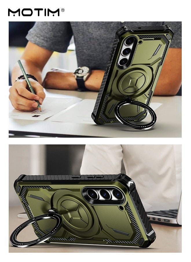 Motim - Samsung Galaxy S23 Case with 360° Rotatable Magnetic Ring Stand, Armor Design Protection, Heavy Duty Protective Built In Kickstand, Support Magnetic Charging - Image 1