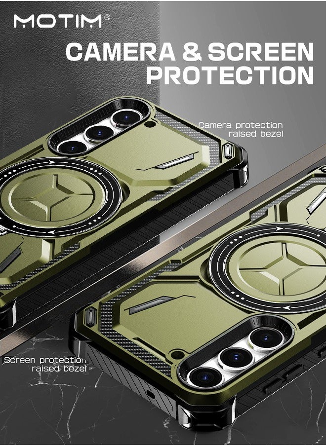 Motim - Samsung Galaxy S23 Case with 360° Rotatable Magnetic Ring Stand, Armor Design Protection, Heavy Duty Protective Built In Kickstand, Support Magnetic Charging - Image 1