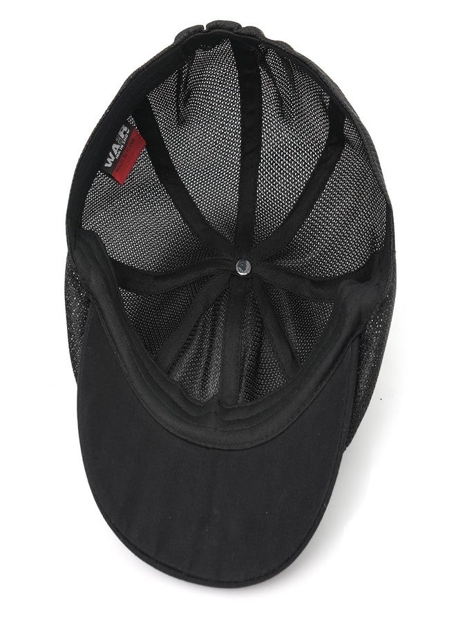 Taidor Hollow Mesh Octagonal Hat Men's Summer Newsboy Cap Breathable Adjustable Beret Ivy Cap Irish Cabbie Driving Fishing Hats Black - Image 4