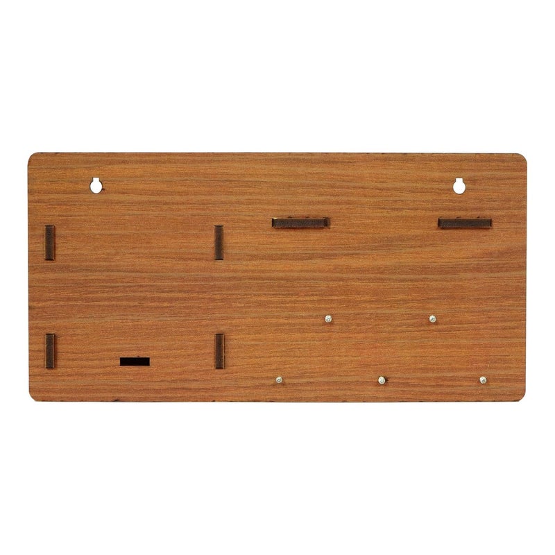 Webelkart Home Side ShelfBrown Wall Wooden Shelf Keyholder with 5 Keys Hooks - Image 4