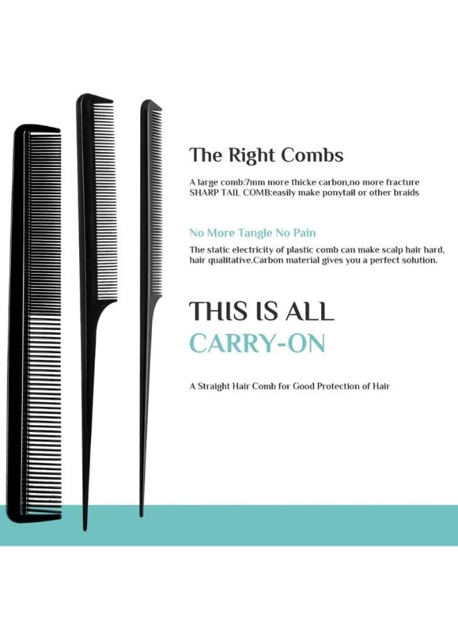 AMYTIS GARDEN 10 Pieces Saloon Hairdressing Comb Unisex (Black) - Image 2