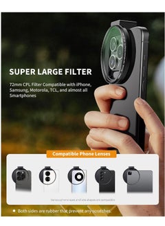 Generic CPL Filter for Phone, 72mm Camera Polarized Lens Filter Universal with Metal Cold Shoe Phone Clip for iPhone 15 14 13 12 11 X XS PLUS PRO Max for Samsung Galaxy for Motorola  - Image 5