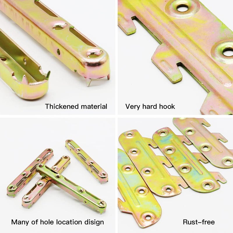 ZBRO 4 Set Bed Rail Brackets-Bed Frame Hardware for Wood Bed Frame Headboards Footboards - 5inch (Screws Included) - Image 3