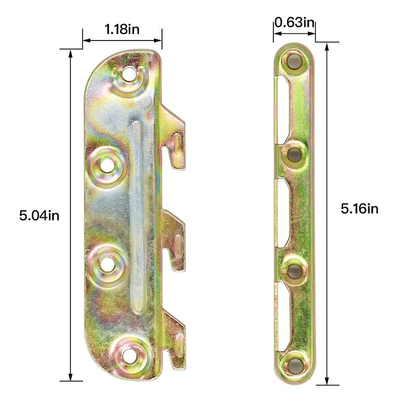 ZBRO 4 Set Bed Rail Brackets-Bed Frame Hardware for Wood Bed Frame Headboards Footboards - 5inch (Screws Included) - Image 2